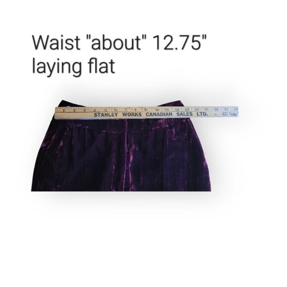 Good American Burgundy Crinkle Velvet Wide Leg Trousers size XS (Tall Friendly) - Picture 7 of 11